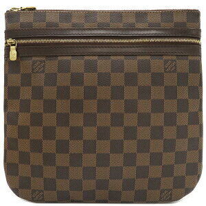 Louis Vuitton Bosphore Shoulder Bag Damier Canvas Ebene Brown Leather